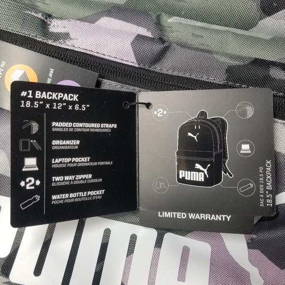 Puma Pink Camo 18.5" Backpack - Picture 6 of 7